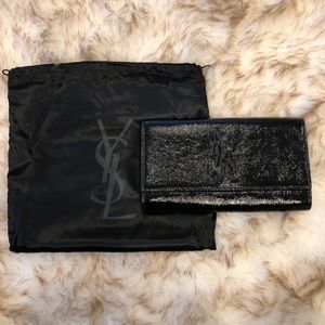 YSL Black Patent Leather Belle Du Jour Clutch